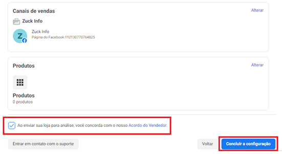 tela concluir a configuração