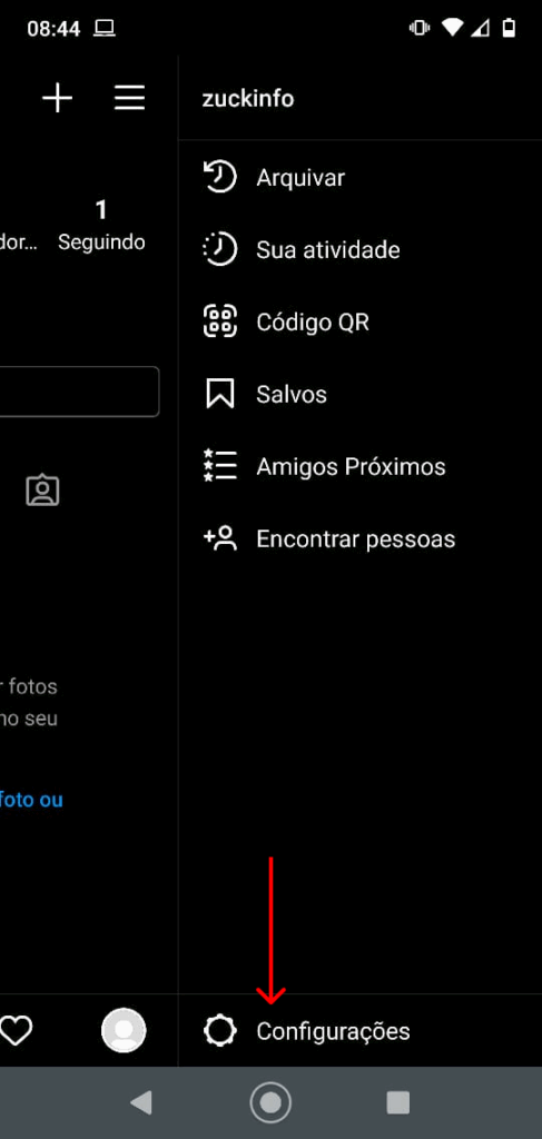 tela configuração