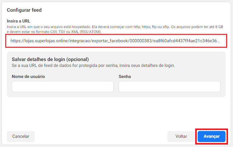 tela facebook url