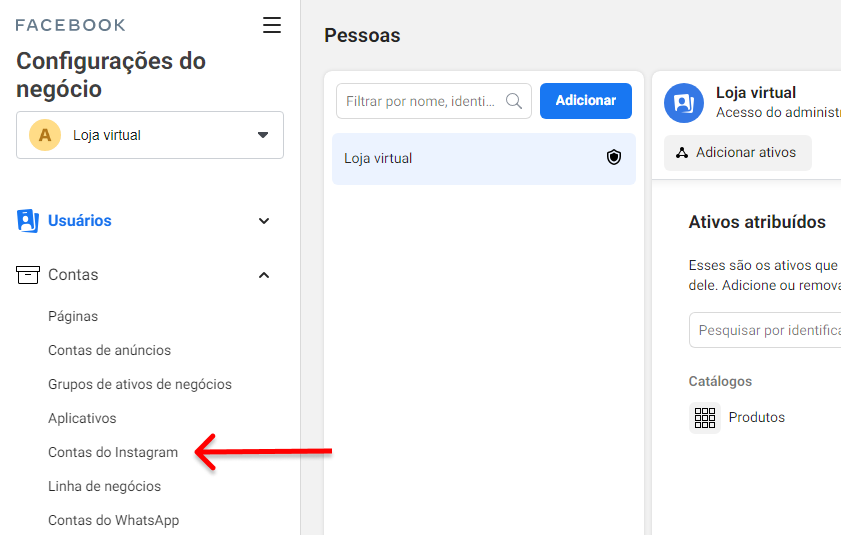 tela contas do instragram