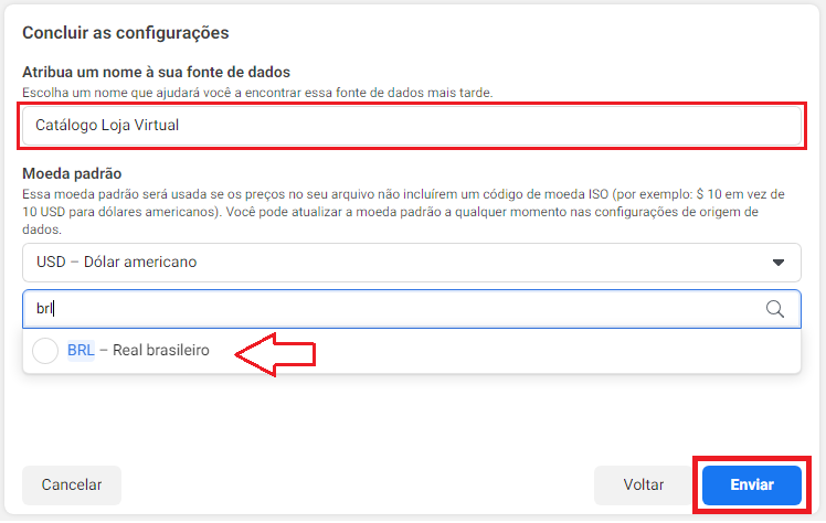 tela concluir as configurações