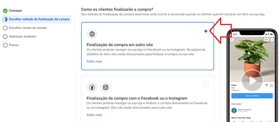 tela finalização da compra em outro site